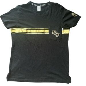 💜Victoria's Secret Black Tee with Gold Stripe UCF